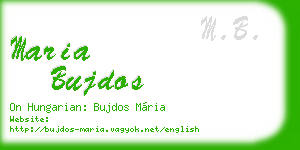 maria bujdos business card