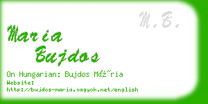 maria bujdos business card